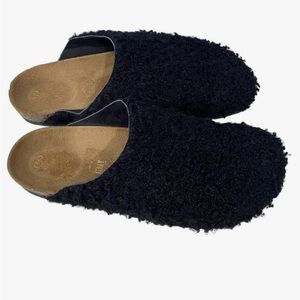 Seychelles Black Fuzzy Mules